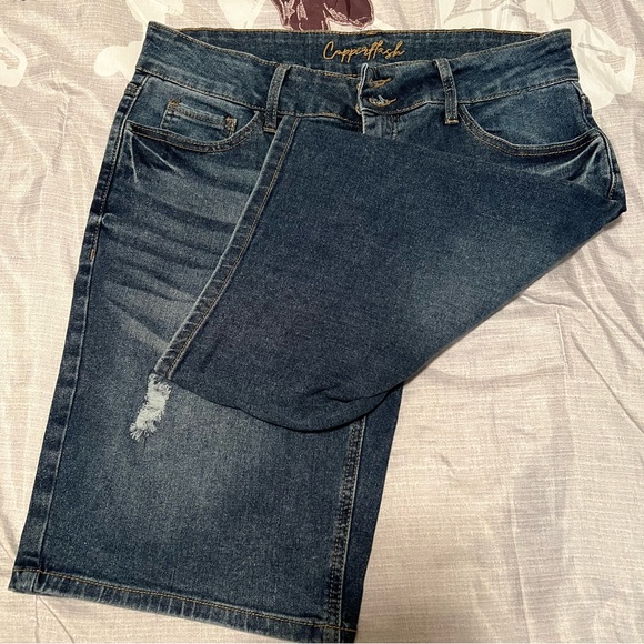 Copper Flash Women Denim Bermuda Shorts. - Picture 2 of 9